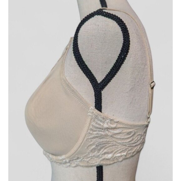 Natori‎ Feathers Bra 32G Nude Contour Plunge Lace Underwire Plunge Back Closure - Picture 5 of 7